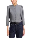 Wayf Kaelani Button Front Peplum Jacket In Gray
