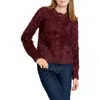 Wayf Kat Fuzzy Cardigan In Burgundy