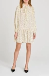 Wayf Kate Polka Dot Long Sleeve Dress In White
