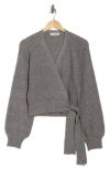 Wayf Knit Wrap Sweater In Charcoal
