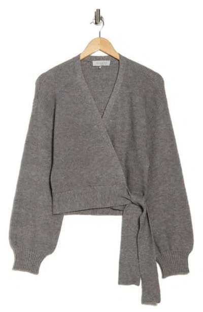 Wayf Knit Wrap Sweater In Charcoal