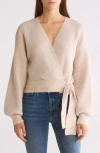 Wayf Knit Wrap Sweater In Oatmeal