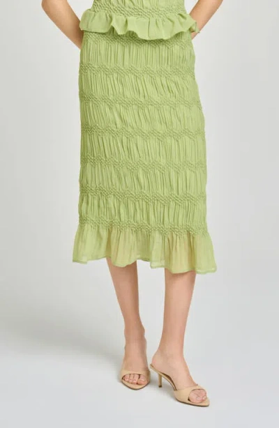Wayf Kristina Midi Skirt In Green