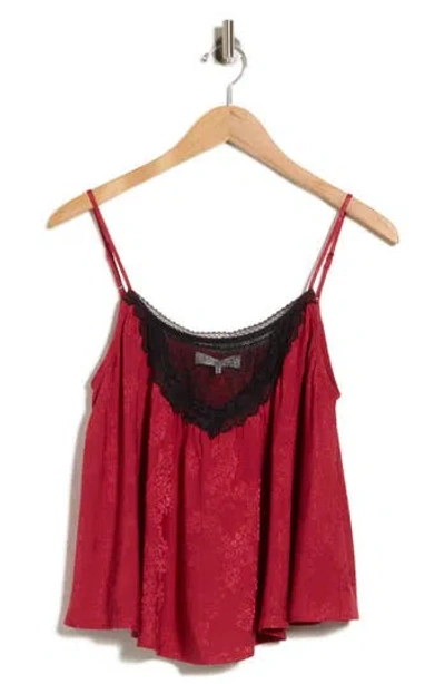 Wayf Lace Inset Camisole In Berry