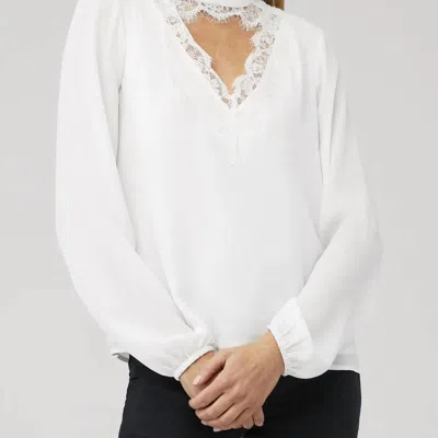 Wayf Lace-trim Cutout Top In Ivory In White