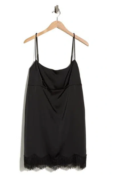Wayf Lace Trim Minidress In Black