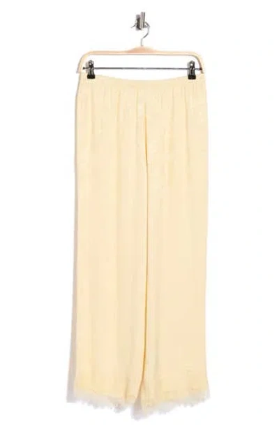 Wayf Lace Trim Pants In Cream