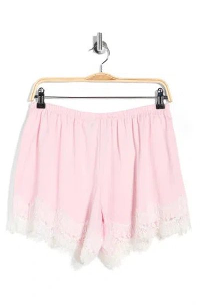 Wayf Lace Trim Pull-on Shorts In Pink