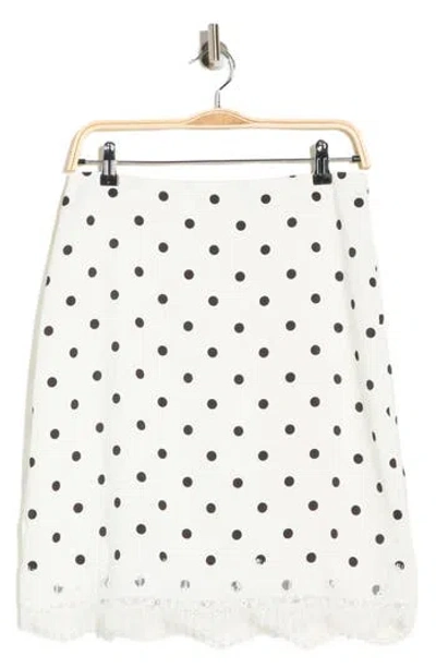 Wayf Lace Trim Skirt In White