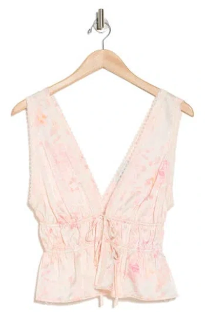 Wayf Lace Trim Tie Front Tank Top In Vintage Floral