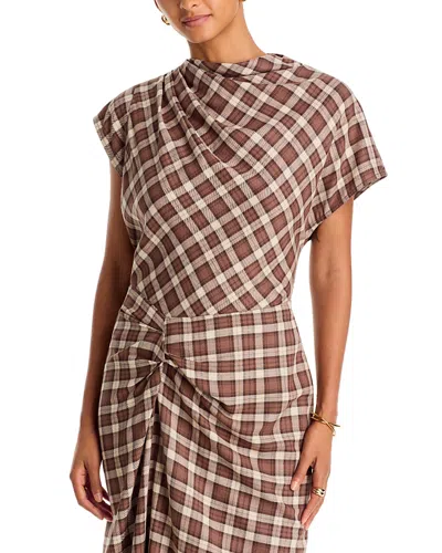 Wayf Laurel Top Laurel Cotton Gathered Top In Brown