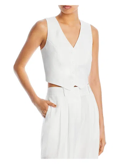 Wayf Layla Womens Crop Rayon Casual Vest In White