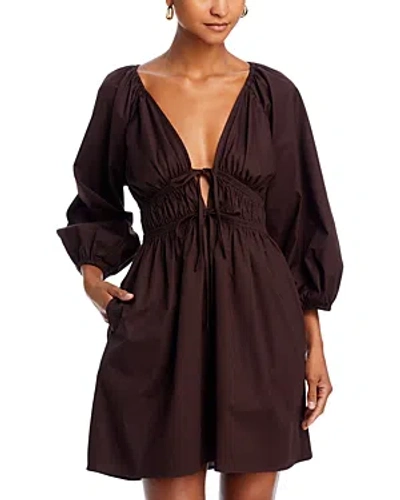 Wayf Leighton Mini Dress In Brown
