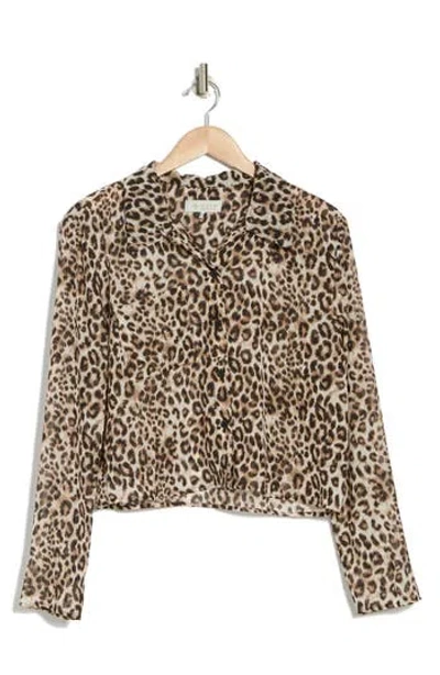 Wayf Leopard Print Button-up Shirt
