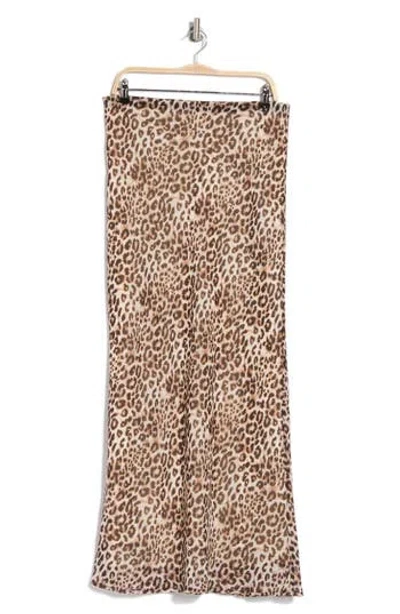 Wayf Leopard Print Slip Skirt
