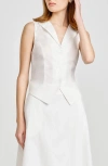 Wayf Lilly Sleeveless Button-up Top In Ivory