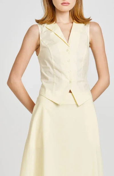 Wayf Lilly Sleeveless Button-up Top In Straw Yellow