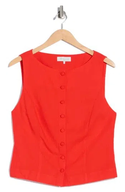 Wayf Linen Blend Vest Top In Red