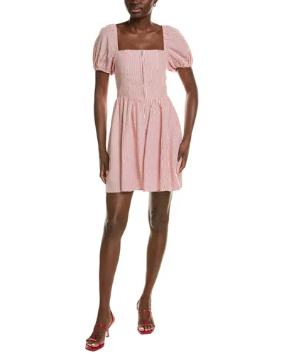 Wayf Linen-blend Mini Dress In Pink