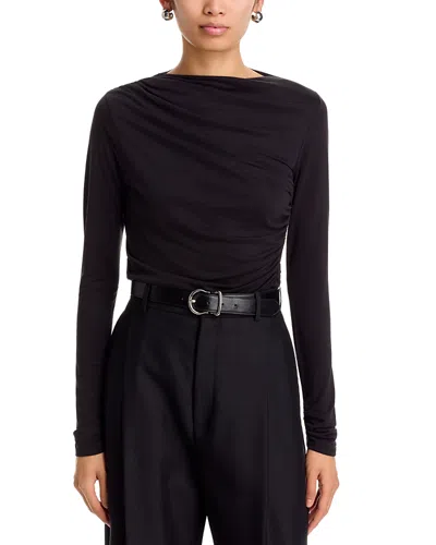 Wayf Lizette Long Sleeve Top In Black