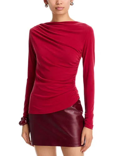 Wayf Lizette Long Sleeve Top In Red