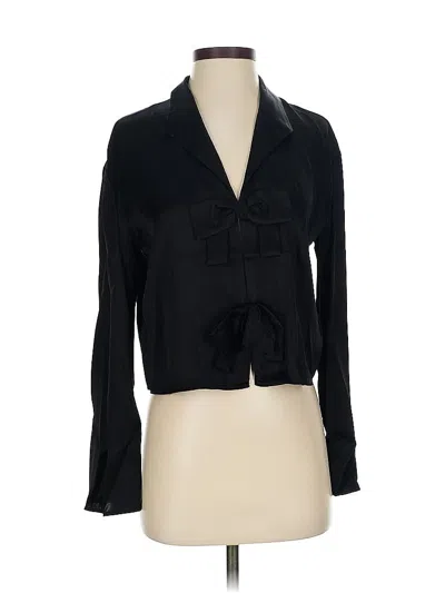 Pre-owned Wayf Long Sleeve Blouse In Black
