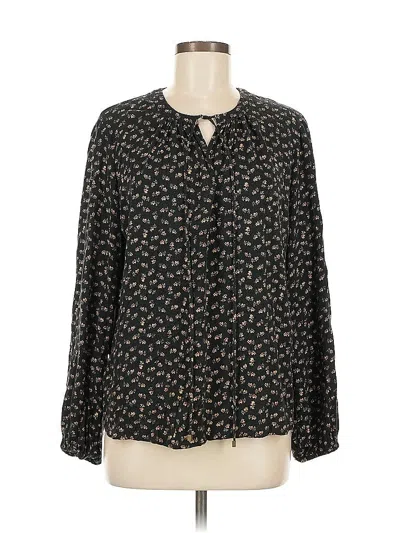 Pre-owned Wayf Long Sleeve Blouse In Black