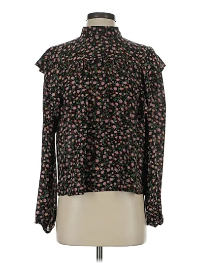 Pre-owned Wayf Long Sleeve Blouse In Black