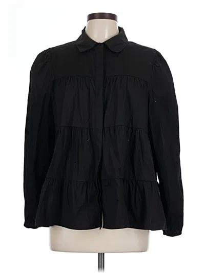 Pre-owned Wayf Long Sleeve Blouse In Black