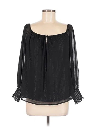 Pre-owned Wayf Long Sleeve Blouse In Black