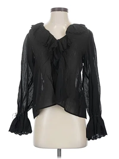 Pre-owned Wayf Long Sleeve Blouse In Black