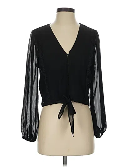 Pre-owned Wayf Long Sleeve Blouse In Black