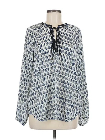 Pre-owned Wayf Long Sleeve Blouse In Blue