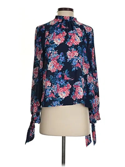 Pre-owned Wayf Long Sleeve Blouse In Blue