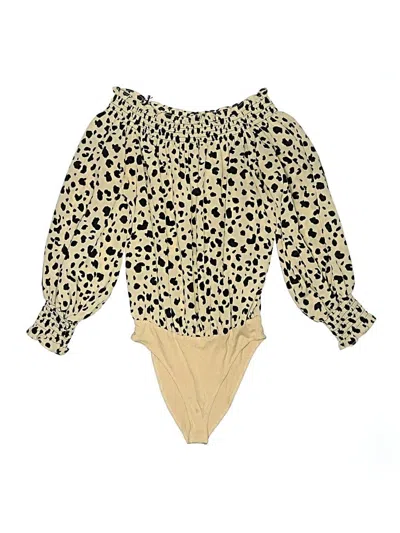 Pre-owned Wayf Long Sleeve Blouse In Gold