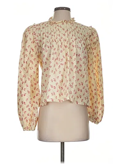 Pre-owned Wayf Long Sleeve Blouse In Ivory