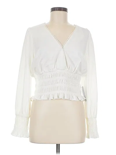 Wayf Long Sleeve Blouse In White