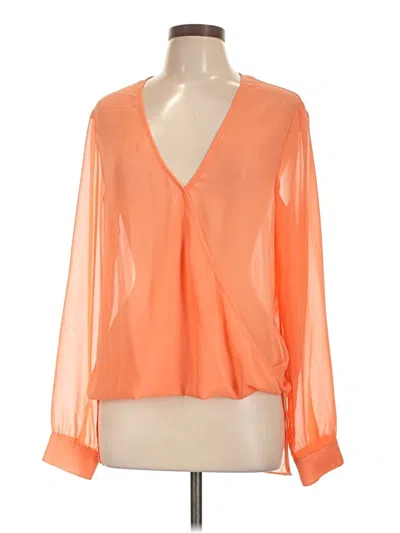 Pre-owned Wayf Long Sleeve Blouse In Orange