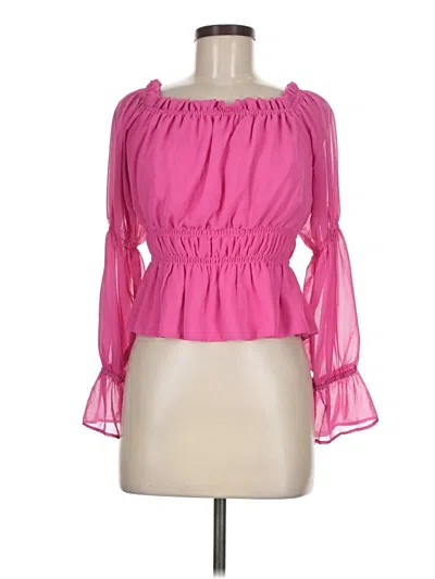 Pre-owned Wayf Long Sleeve Blouse In Pink
