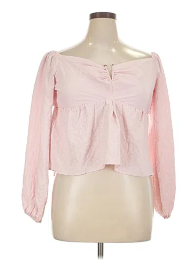 Pre-owned Wayf Long Sleeve Blouse In Pink