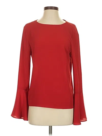 Pre-owned Wayf Long Sleeve Blouse In Red