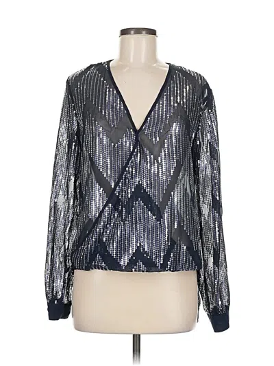 Pre-owned Wayf Long Sleeve Blouse In Silver