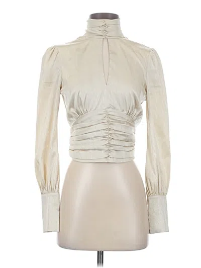 Pre-owned Wayf Long Sleeve Blouse In White