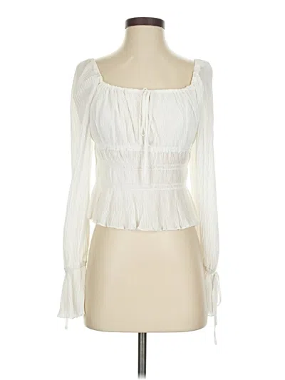 Pre-owned Wayf Long Sleeve Blouse In White
