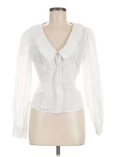 Pre-owned Wayf Long Sleeve Blouse In White