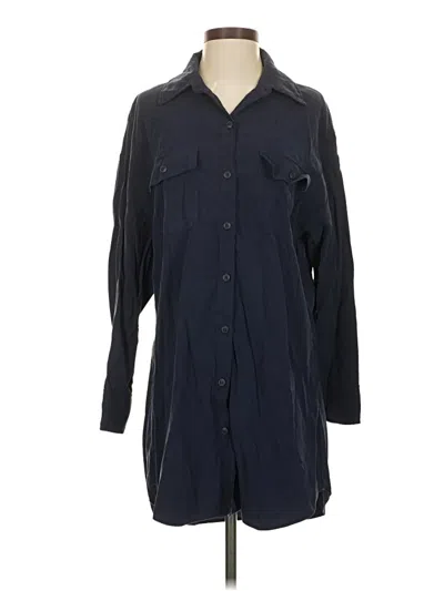 Pre-owned Wayf Long Sleeve Button Down Shirt In Blue