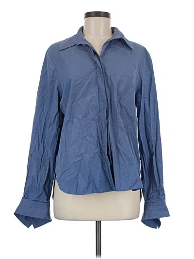 Pre-owned Wayf Long Sleeve Button Down Shirt In Blue