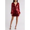 Wayf Long Sleeve Sequin Minidress In Red