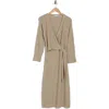 Wayf Long Sleeve Wrap Sweater Dress In Oatmeal
