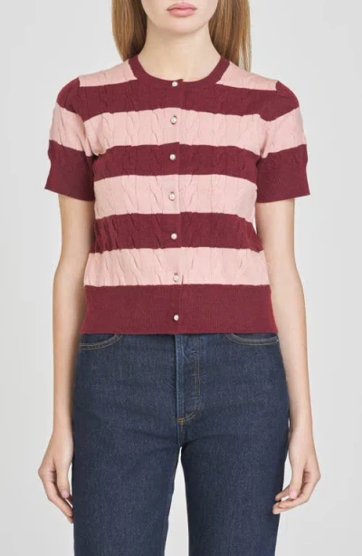WAYF WAYF LUCILLE STRIPE CABLE CARDIGAN